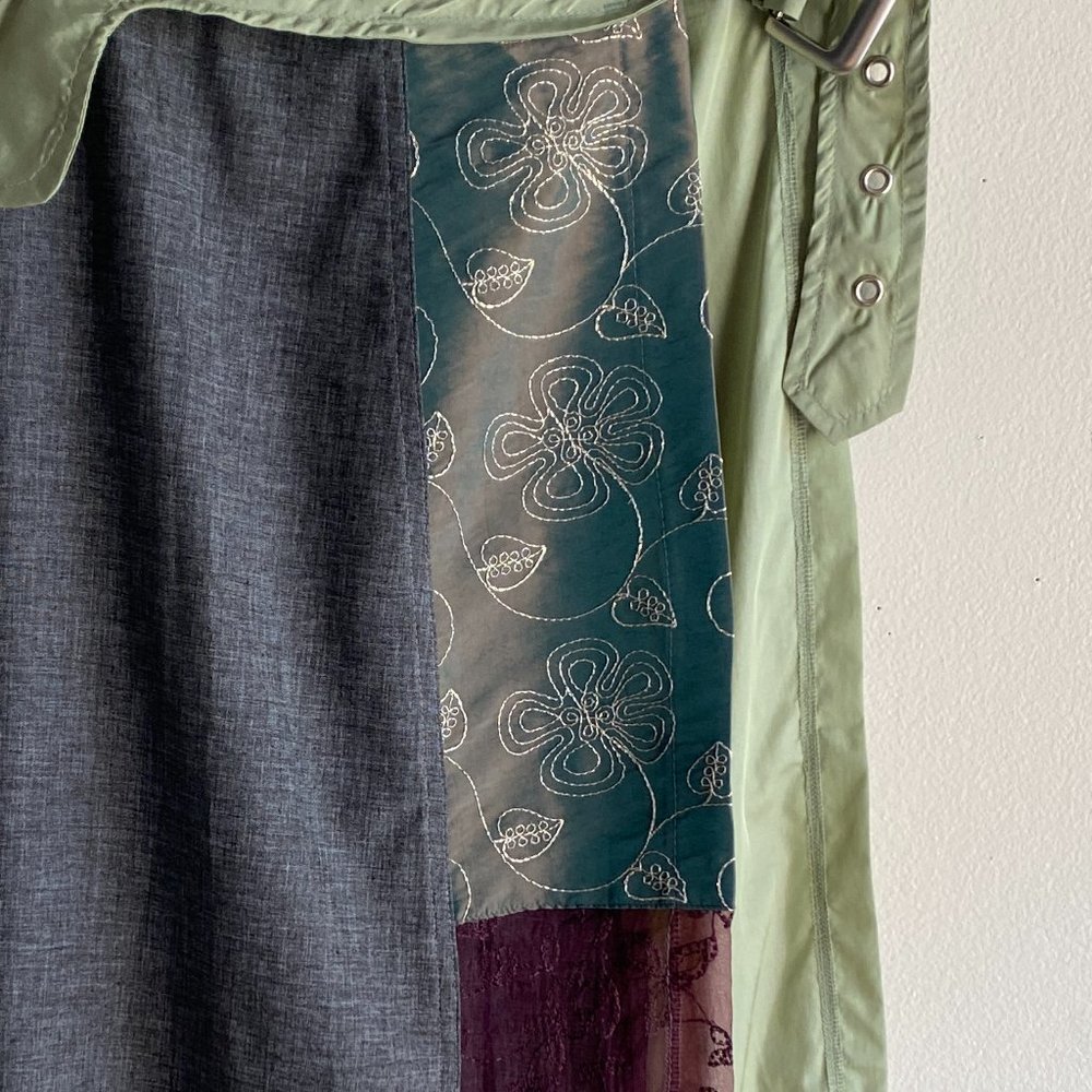 Custo Barcelona Green and Gray Designer Maxi Skirt Set of Two Pieces - Picture 7 of 10